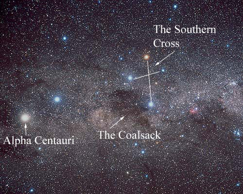 Alpha Centauri Location in Southern Skies - South Circumpolar Star