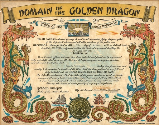 Kenneth Wright Realm of the Golden Dragon Certificate